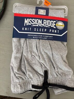 Mens Gray Knit Sleep Pants